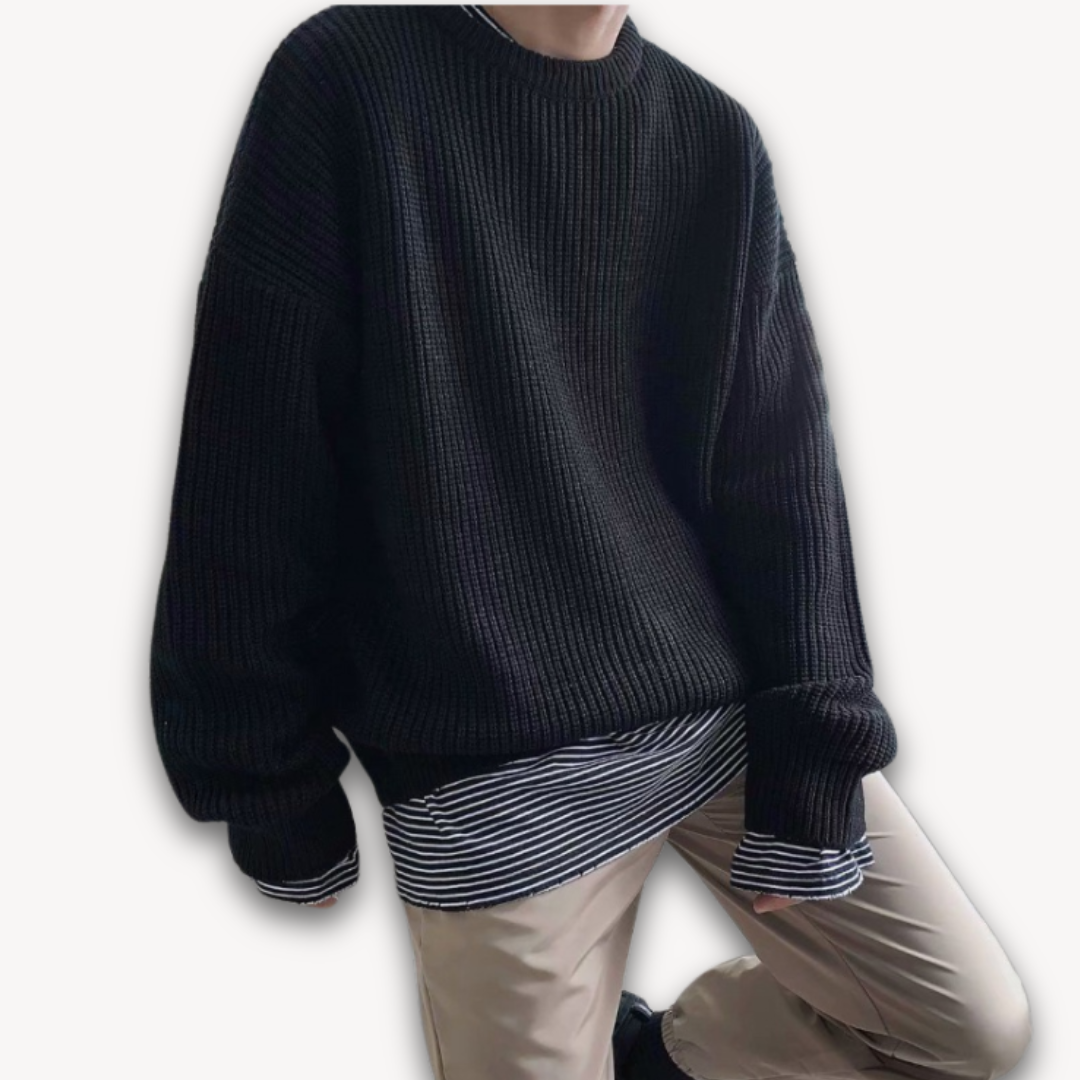 Loravelle | Herren-Strickpullover – Lässiger Oversize-Pullover für Erwachsene – Winterkleidung aus weichem Acryl 10