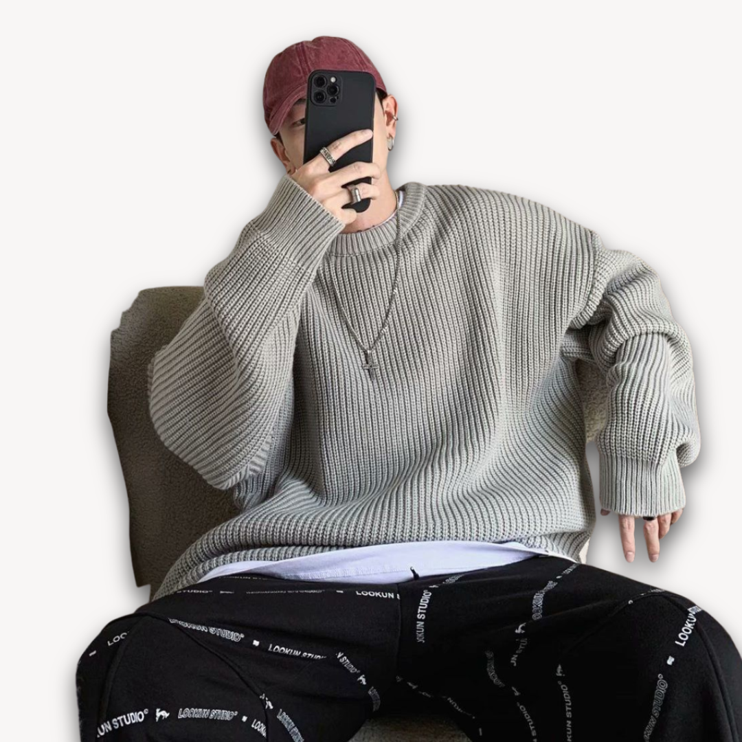 Loravelle | Herren-Strickpullover – Lässiger Oversize-Pullover für Erwachsene – Winterkleidung aus weichem Acryl 2