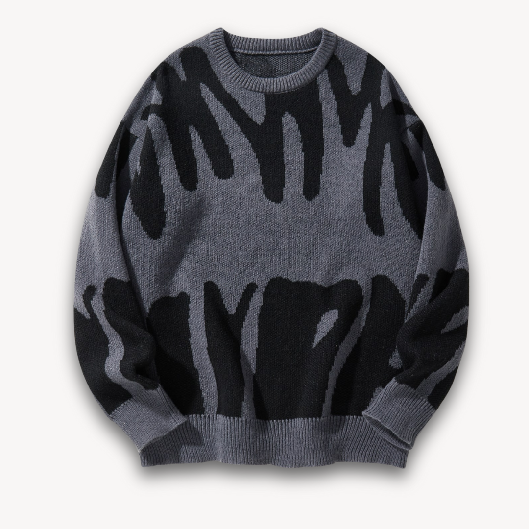 Loravelle | Herren-Strickpullover aus Wolle mit Grafik – Stylischer Rundhalsausschnitt 0