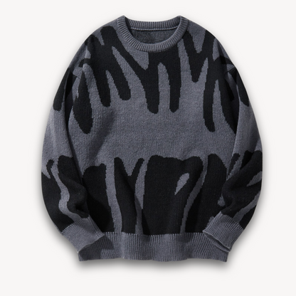 Loravelle | Herren-Strickpullover aus Wolle mit Grafik – Stylischer Rundhalsausschnitt 0