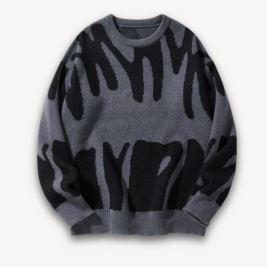 Loravelle | Herren-Strickpullover aus Wolle mit Grafik – Stylischer Rundhalsausschnitt 0