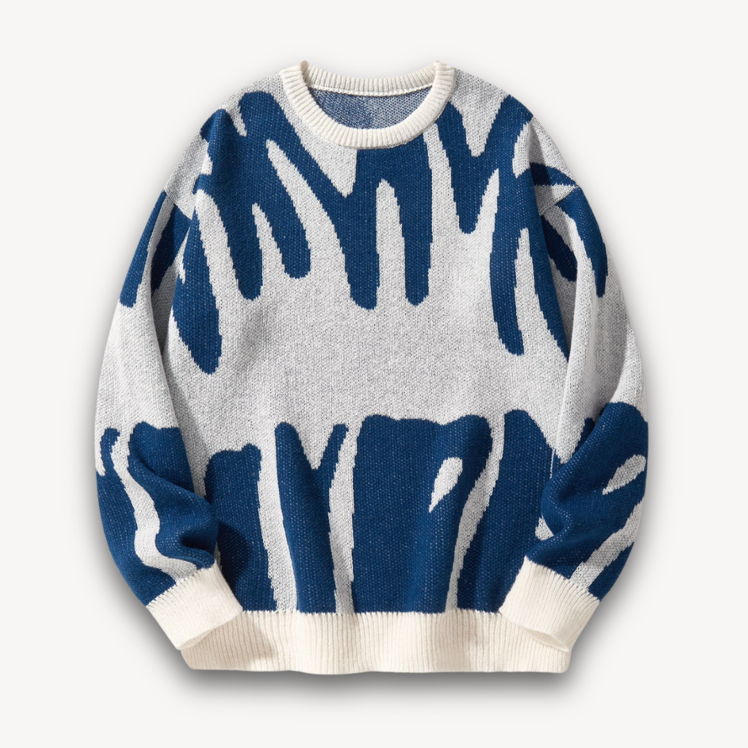Loravelle | Herren-Strickpullover aus Wolle mit Grafik – Stylischer Rundhalsausschnitt 2