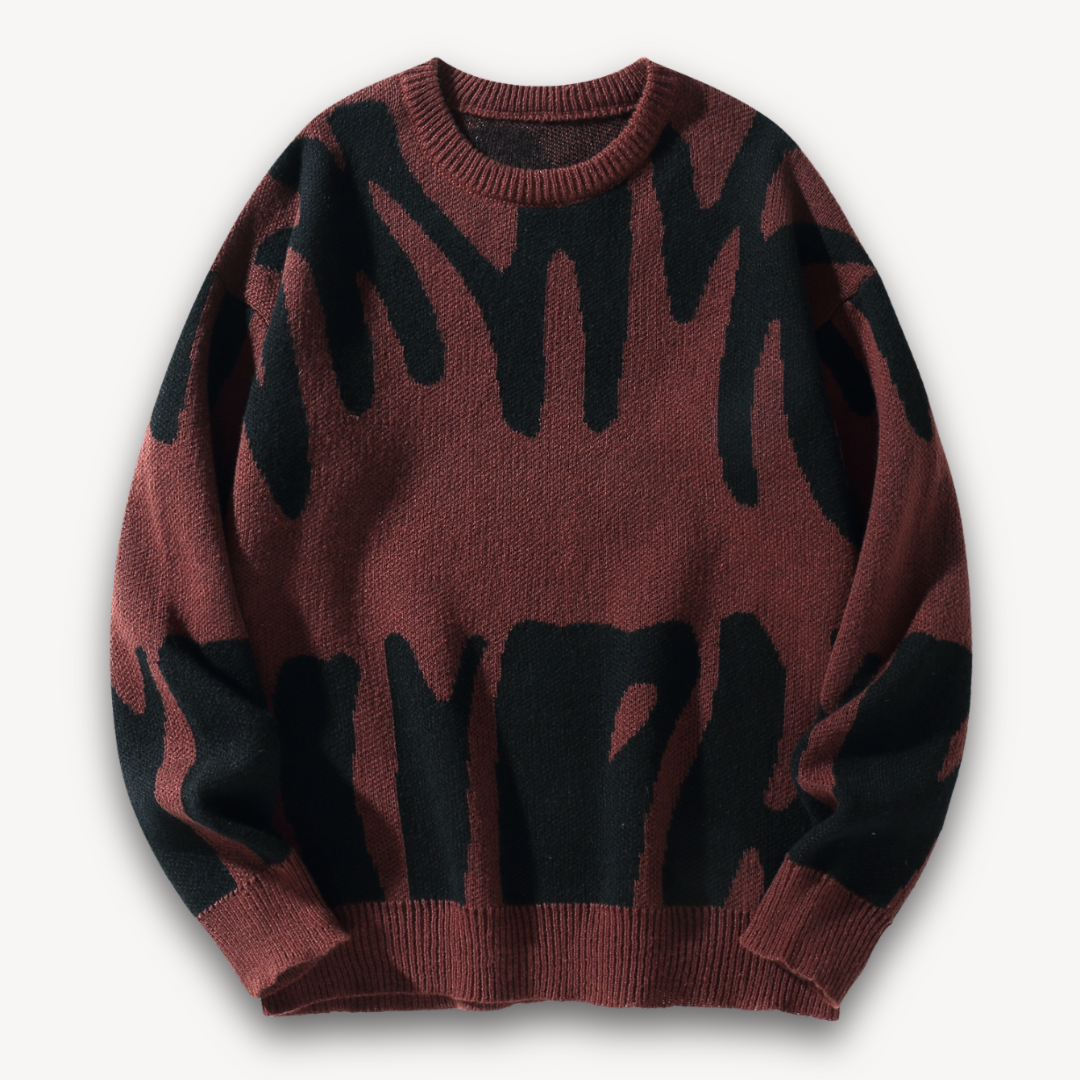 Loravelle | Herren-Strickpullover aus Wolle mit Grafik – Stylischer Rundhalsausschnitt 3