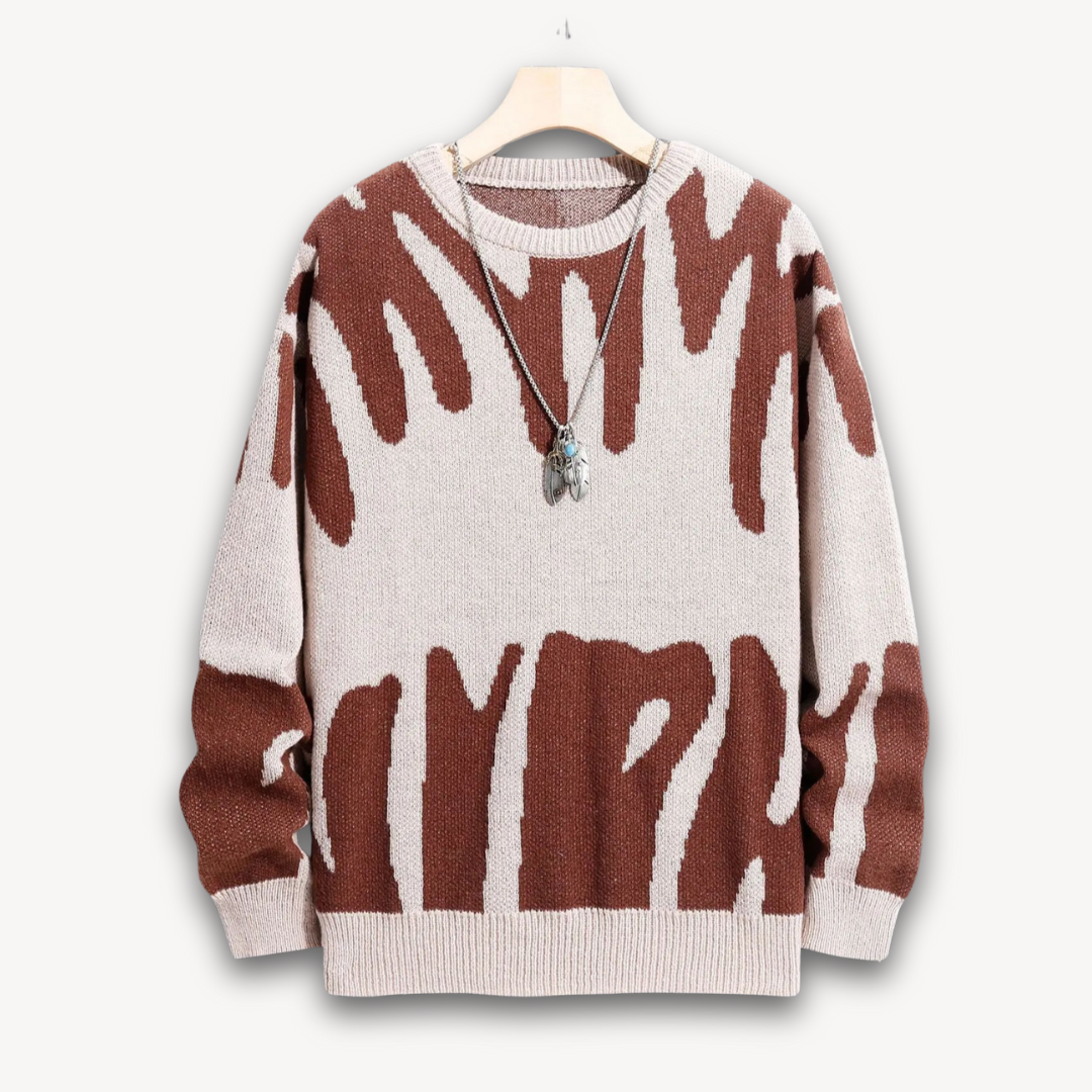 Loravelle | Herren-Strickpullover aus Wolle mit Grafik – Stylischer Rundhalsausschnitt 5
