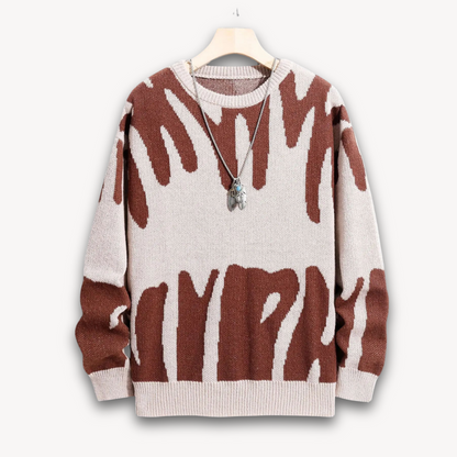 Loravelle | Herren-Strickpullover aus Wolle mit Grafik – Stylischer Rundhalsausschnitt 5