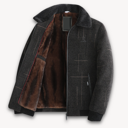 Loravelle | Herren-Winterjacke aus Wollmischung – Pelzgefütterte, warme Oberbekleidung 0