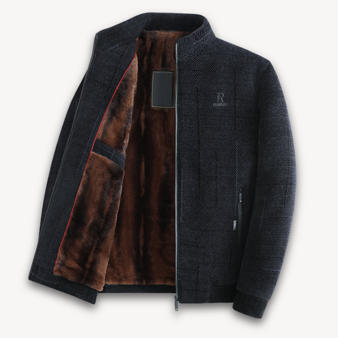 Loravelle | Herren-Winterjacke aus Wollmischung – Pelzgefütterte, warme Oberbekleidung 1