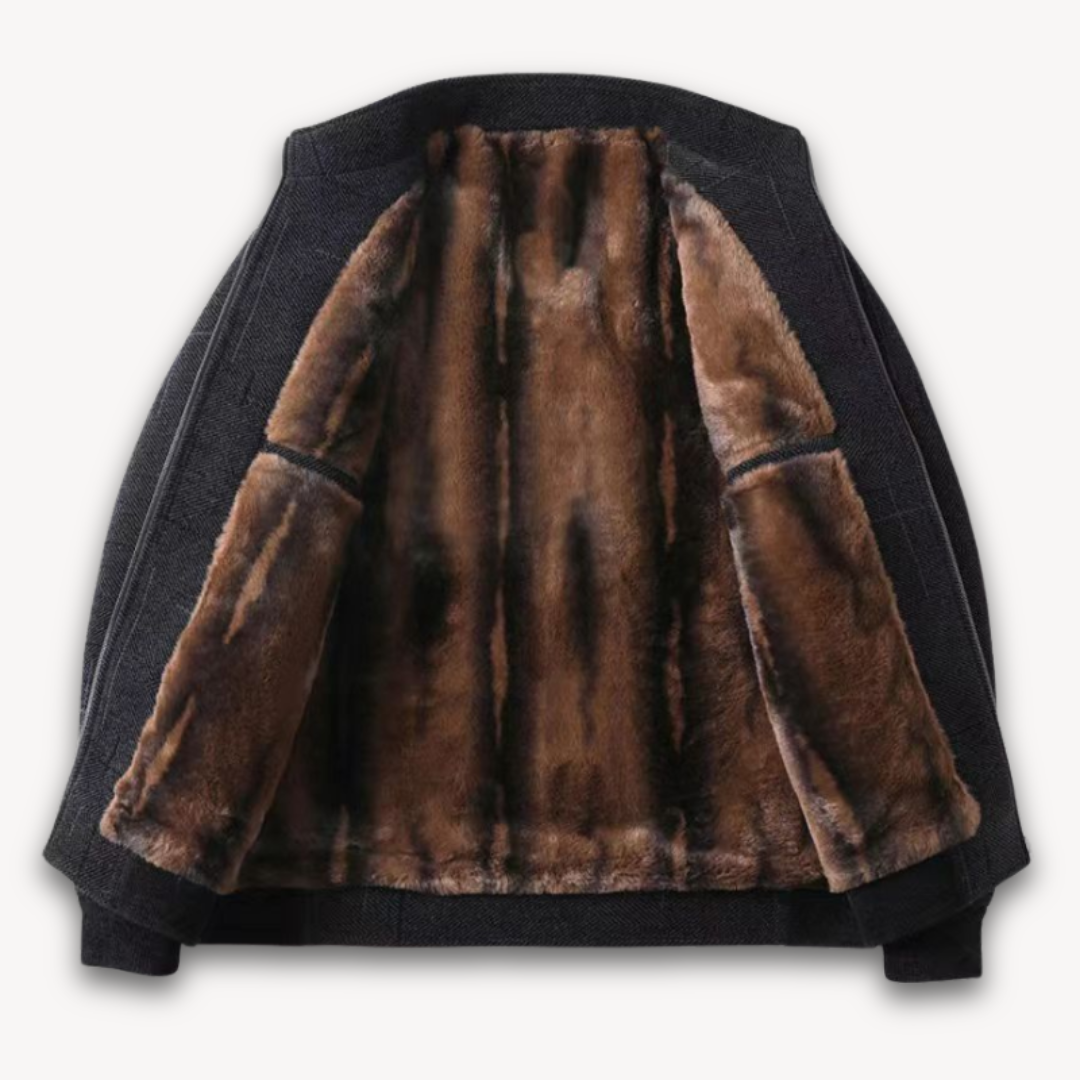 Loravelle | Herren-Winterjacke aus Wollmischung – Pelzgefütterte, warme Oberbekleidung 4