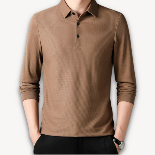 Loravelle | Herren Business Casual Polo T-Shirt – Bequemes Langarm-Sommeroberteil 0