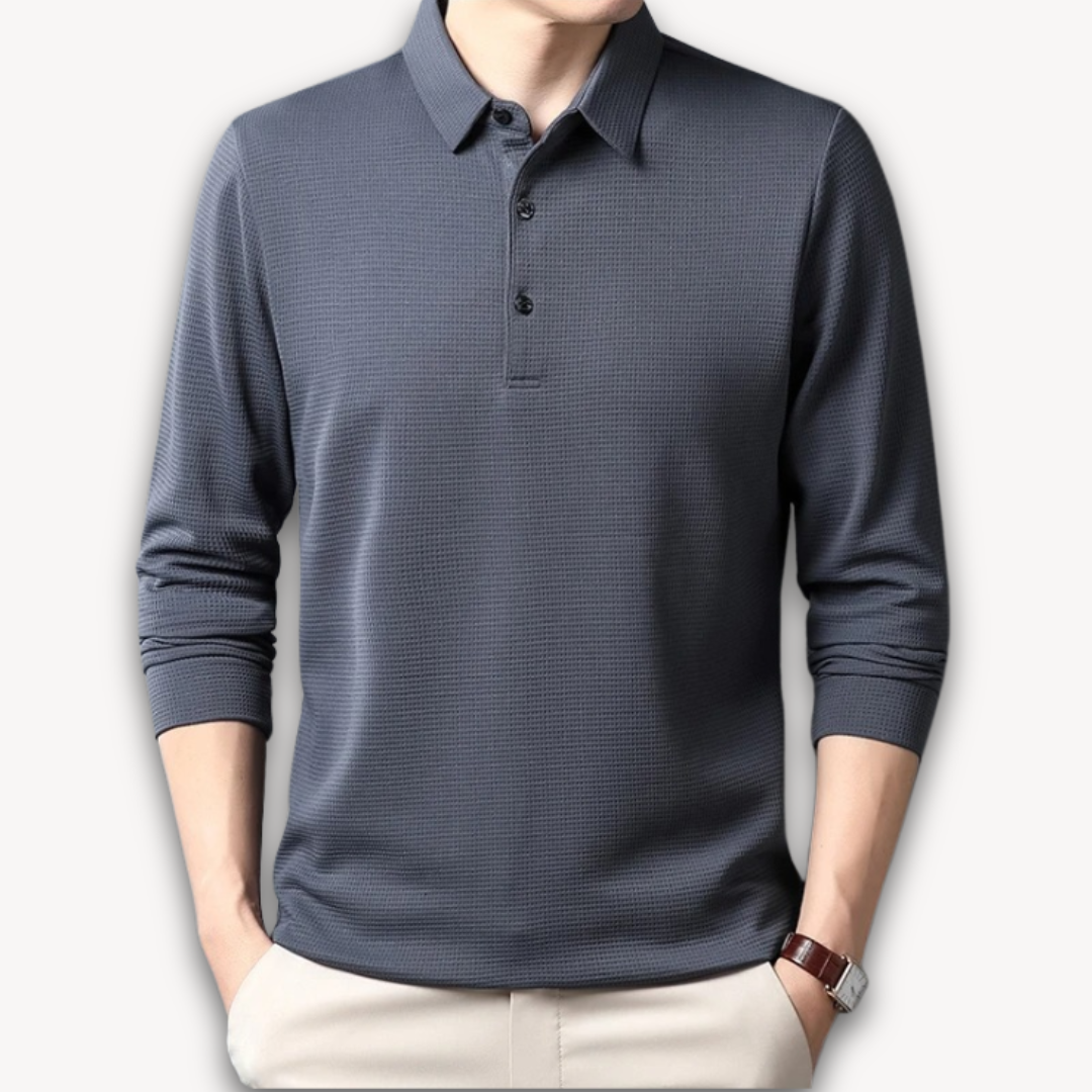 Loravelle | Herren Business Casual Polo T-Shirt – Bequemes Langarm-Sommeroberteil 1