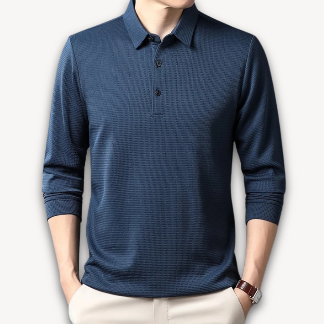 Loravelle | Herren Business Casual Polo T-Shirt – Bequemes Langarm-Sommeroberteil 2