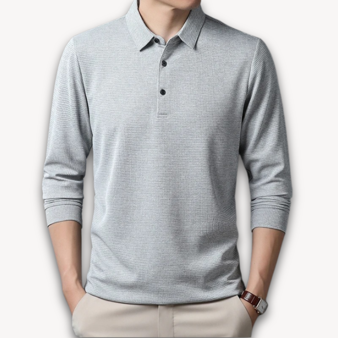 Loravelle | Herren Business Casual Polo T-Shirt – Bequemes Langarm-Sommeroberteil 3