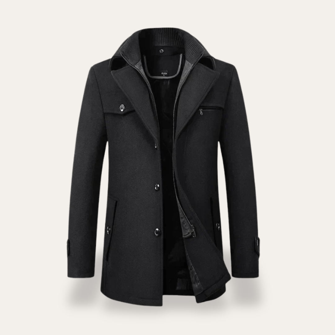 Loravelle | Herrenmantel – Winterjacke mit Stehkragen 0