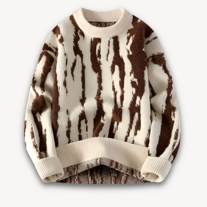 Loravelle | Herrenpullover aus Merinowolle – Abstraktes Muster, warmer Winterpullover, weicher und leichter Strick, Freizeitkleidung für Erwachsene 0