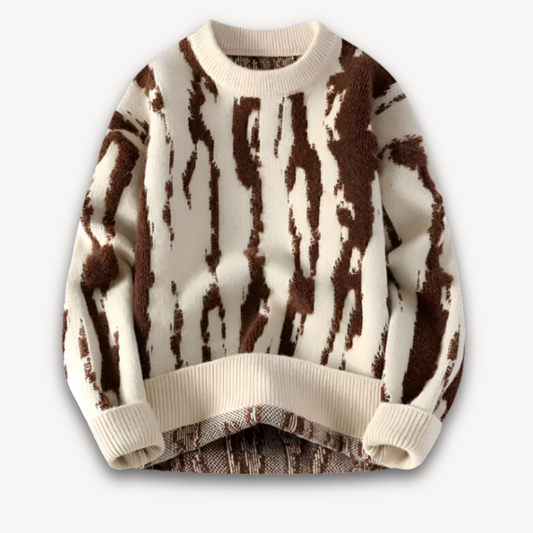 Loravelle | Herrenpullover aus Merinowolle – Abstraktes Muster, warmer Winterpullover, weicher und leichter Strick, Freizeitkleidung für Erwachsene 0