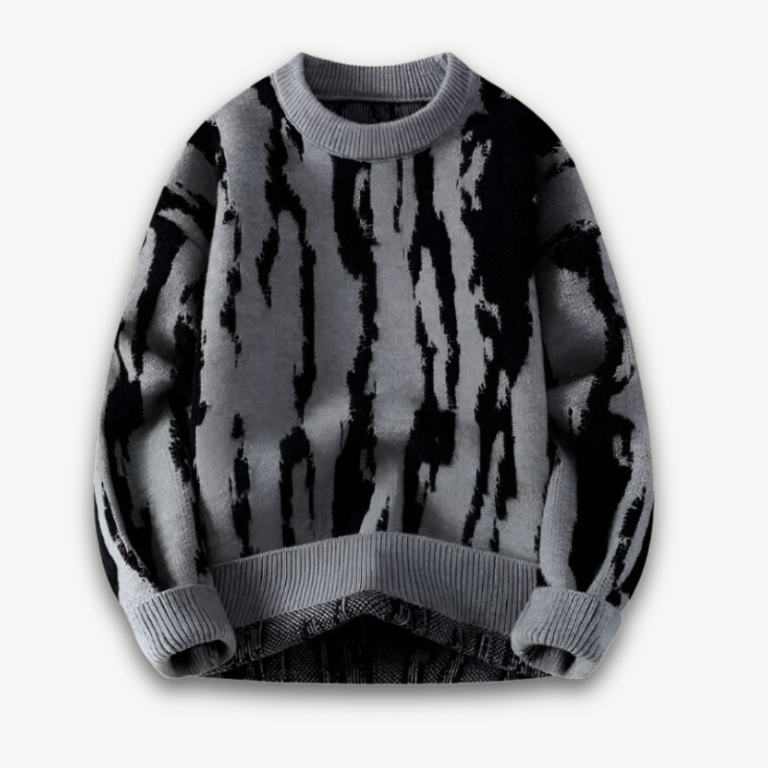 Loravelle | Herrenpullover aus Merinowolle – Abstraktes Muster, warmer Winterpullover, weicher und leichter Strick, Freizeitkleidung für Erwachsene 3