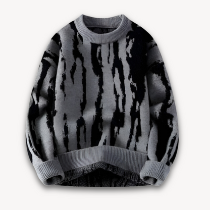 Loravelle | Herrenpullover aus Merinowolle – Abstraktes Muster, warmer Winterpullover, weicher und leichter Strick, Freizeitkleidung für Erwachsene 3