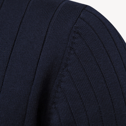 Loravelle | Herrenpullover aus gerippter Baumwolle mit Reißverschluss 3