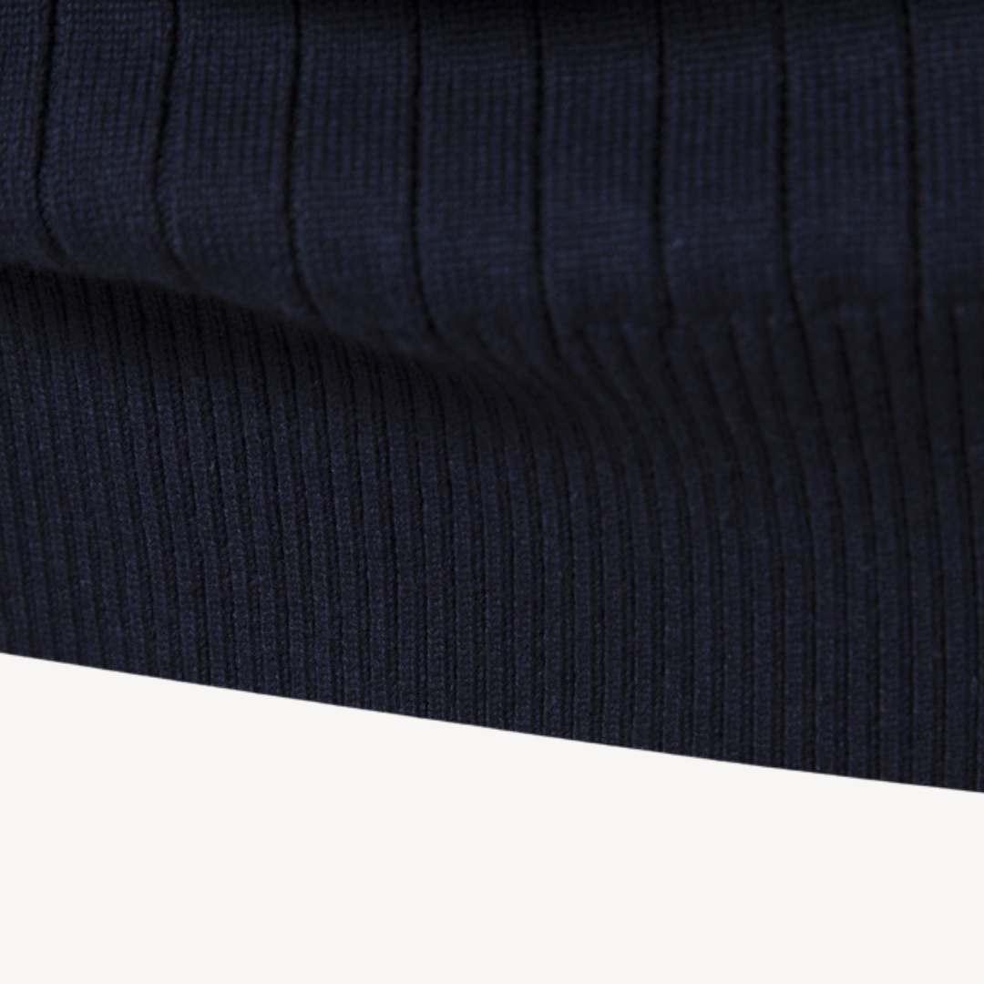 Loravelle | Herrenpullover aus gerippter Baumwolle mit Reißverschluss 5