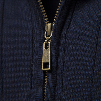 Loravelle | Herrenpullover aus gerippter Baumwolle mit Reißverschluss 6