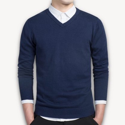 Loravelle | Herrenpullover mit V-Ausschnitt – Weiche Baumwollmischung – Slim Fit – Freizeit- und Abendgarderobe 5