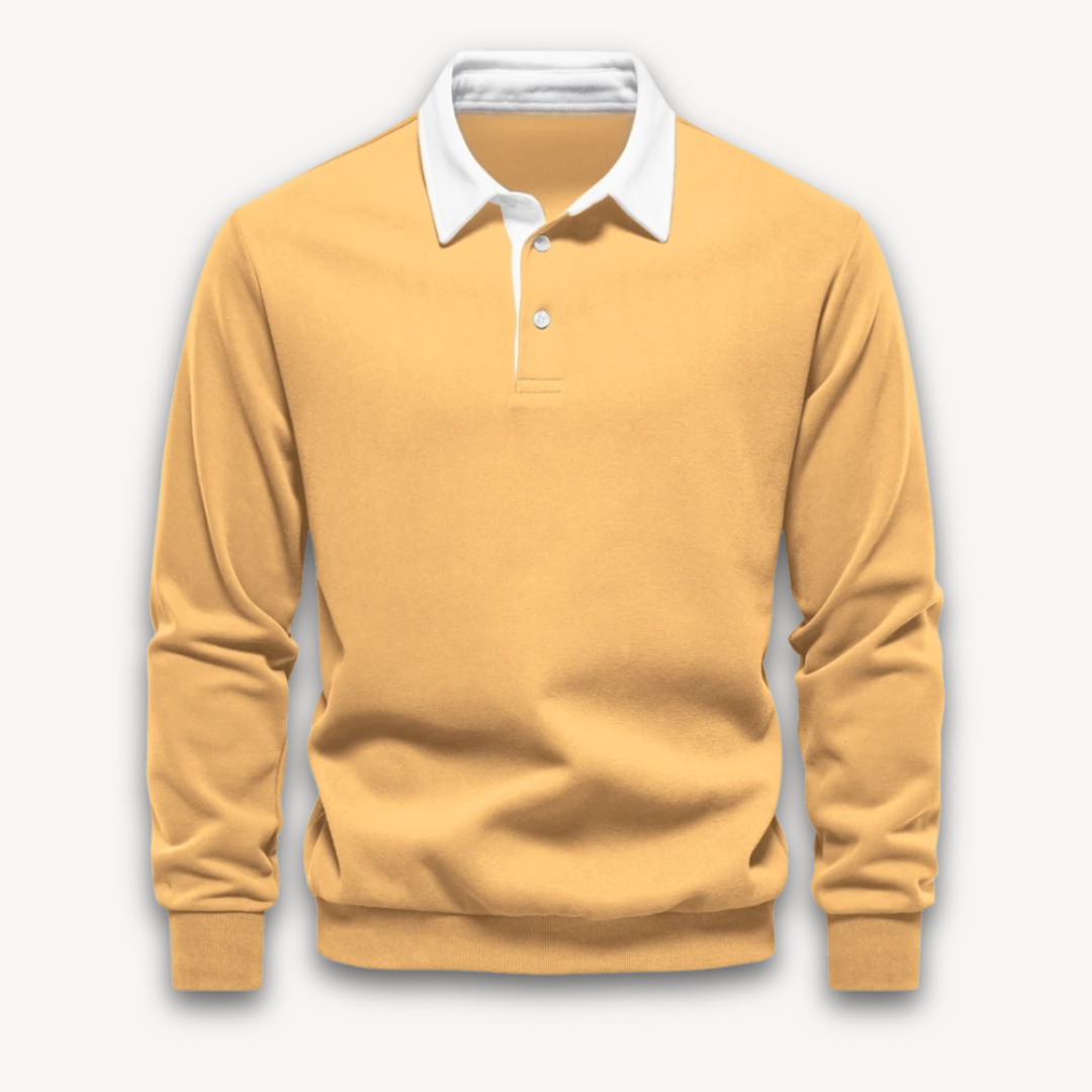 Loravelle | Langarm-Polopullover für Herren – 100 % Baumwolle – Freizeitkleidung 4
