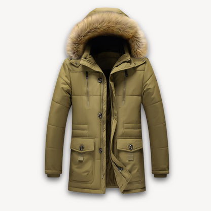 Loravelle | Wasserdichte Winterjacke für Herren – Kapuze aus Kunstpelz 0