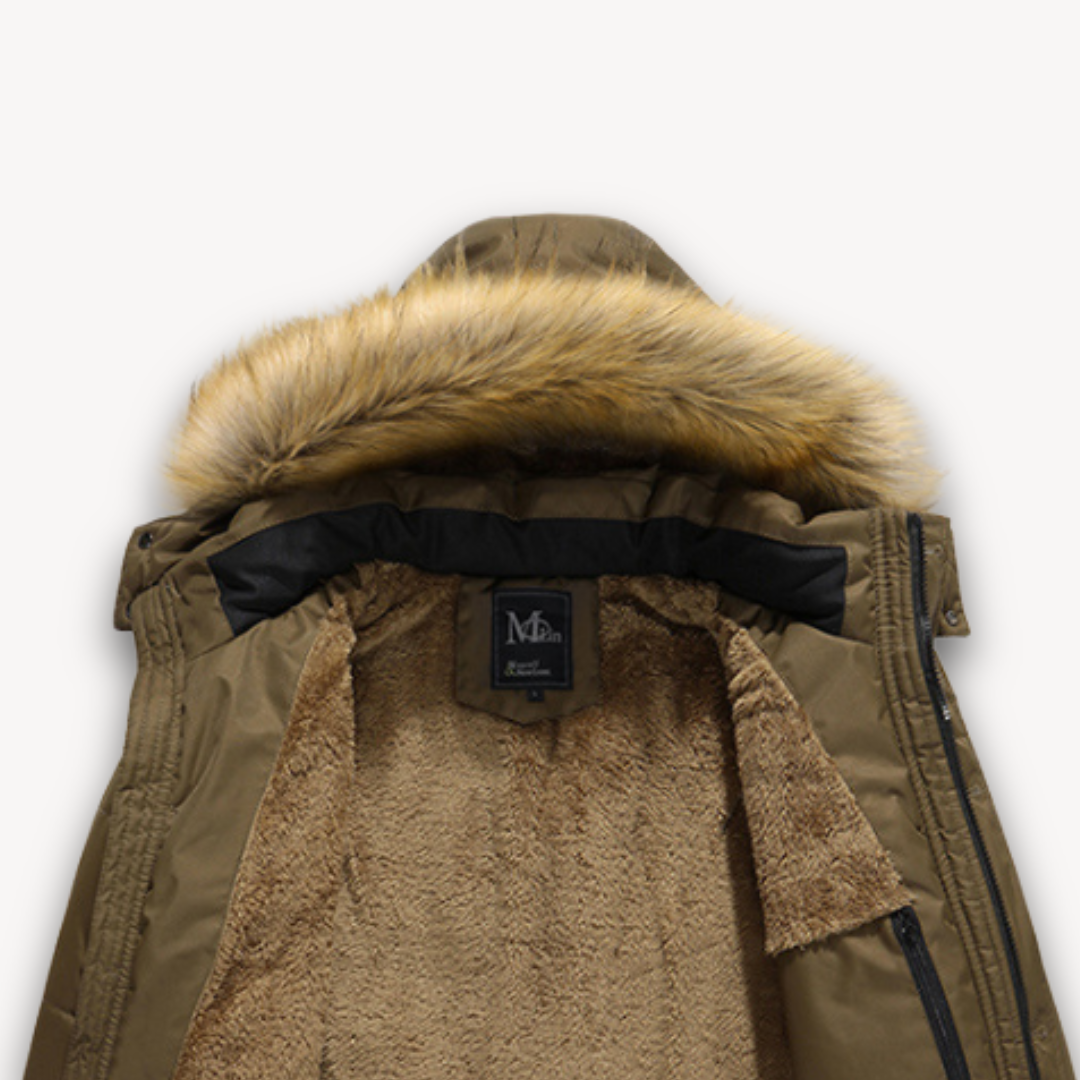 Loravelle | Wasserdichte Winterjacke für Herren – Kapuze aus Kunstpelz 3