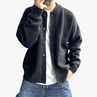 Loravelle | Woll-Cardigan mit Knopfleiste für Herren 4