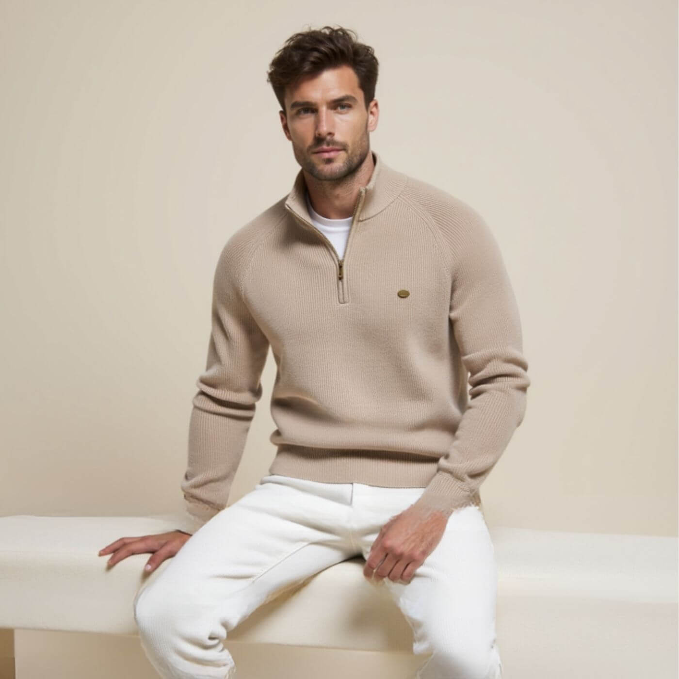 Herren Strickpullover Halbzip Frühjahr Modern