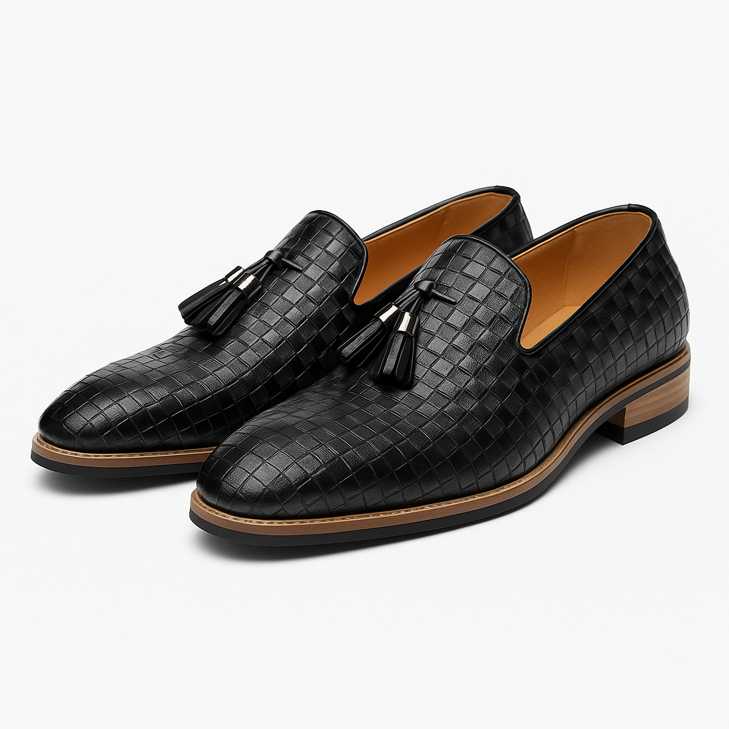 Luxeoutfit | Loafer mit Quaste aus geflochtenem Leder 0