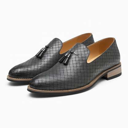 Luxeoutfit | Loafer mit Quaste aus geflochtenem Leder 5
