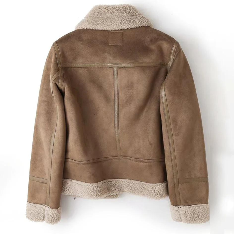 Lederjacke für Männer mit Sherpa-Futter Schwarz - BerlinGlamour