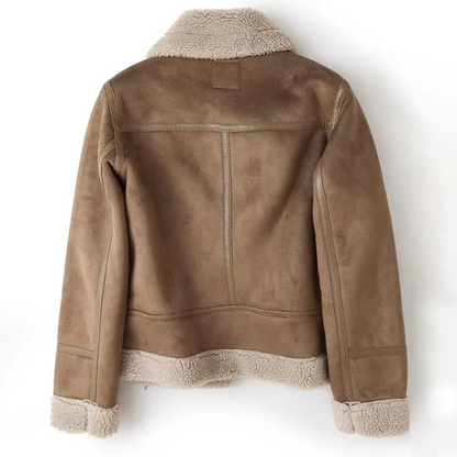 Lederjacke für Männer mit Sherpa-Futter Schwarz - BerlinGlamour