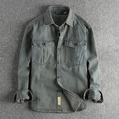 Herrenhemd Denim Vintage Classic Blau