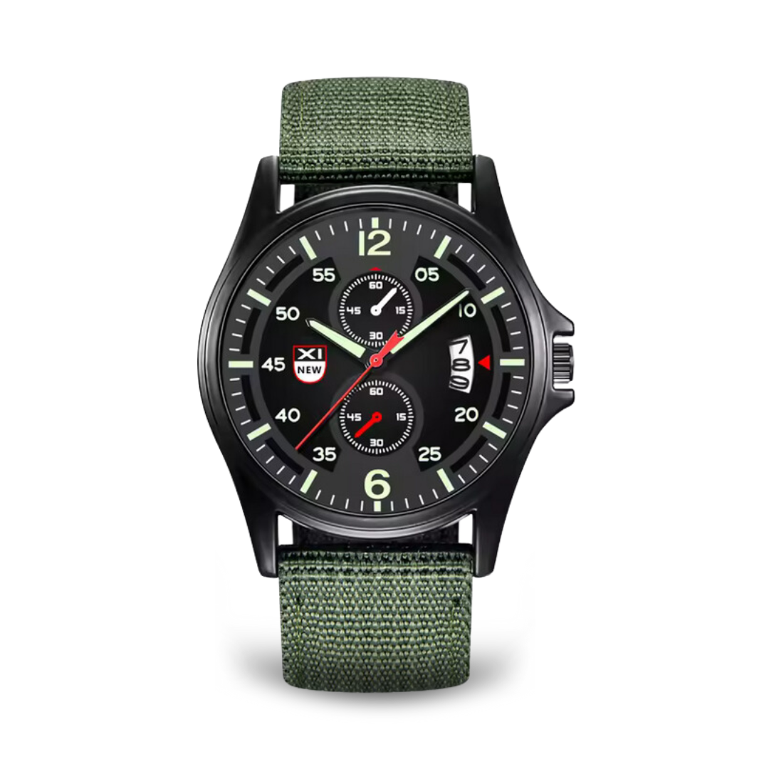 Herrenuhr Militärstil Quarz Sportuhr Schwarz - BerlinGlamour
