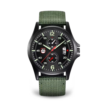 Herrenuhr Militärstil Quarz Sportuhr Schwarz - BerlinGlamour