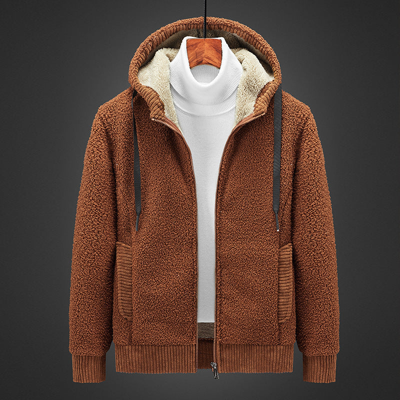 Herren Kapuzenpullover Fleece Gefüttert Warm