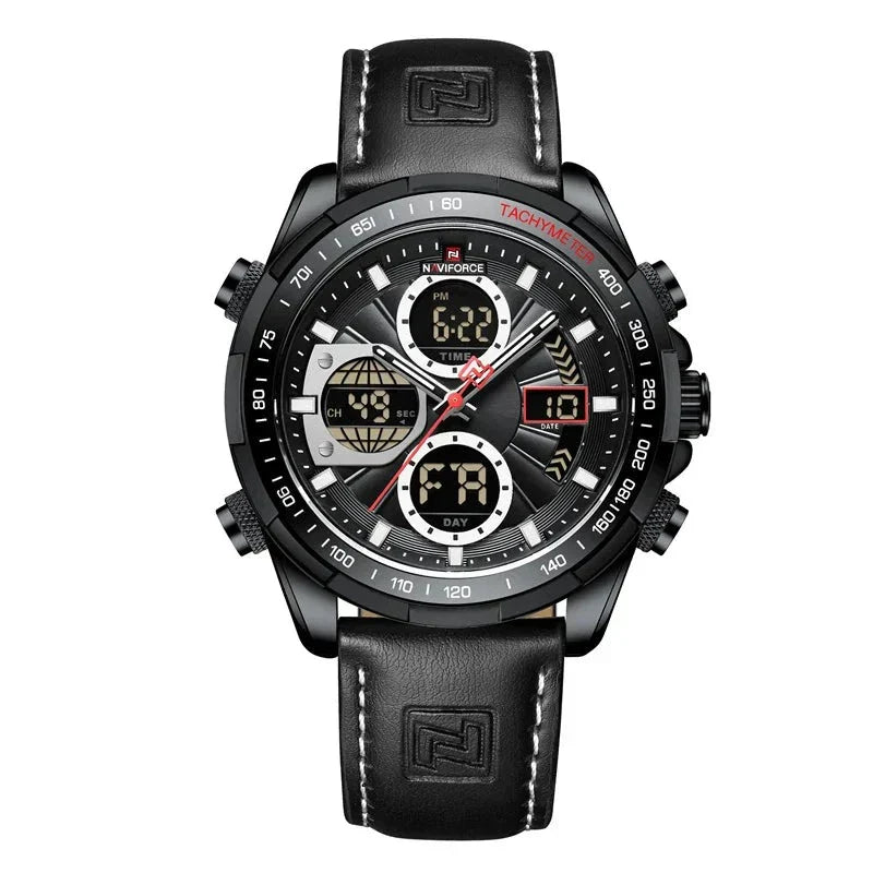Herren Armbanduhr Edelstahl Marine Chrono