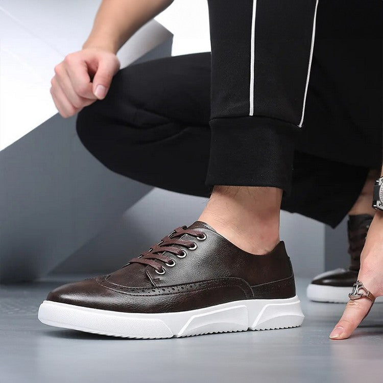 Herren Leder Sneaker Elegant Braun für Geschäftsanlässe