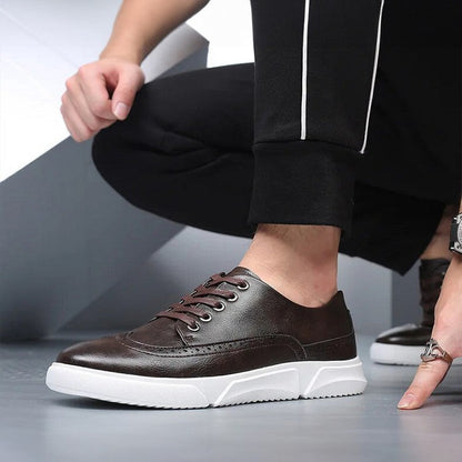 Herren Leder Sneaker Elegant Braun für Geschäftsanlässe