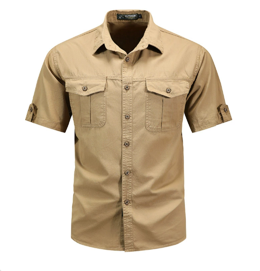 Herren Utility-Taschenhemd Funktionelles Freizeithemd