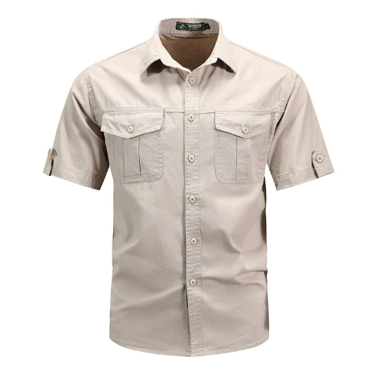 Herren Utility-Taschenhemd Funktionelles Freizeithemd - BerlinGlamour