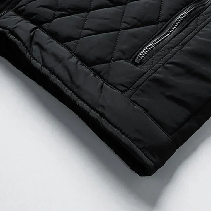 Herren Winterjacke Warm Isoliert Schwarz