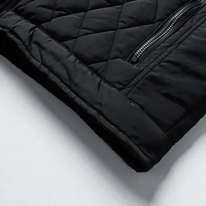 Herren Winterjacke Warm Isoliert Schwarz
