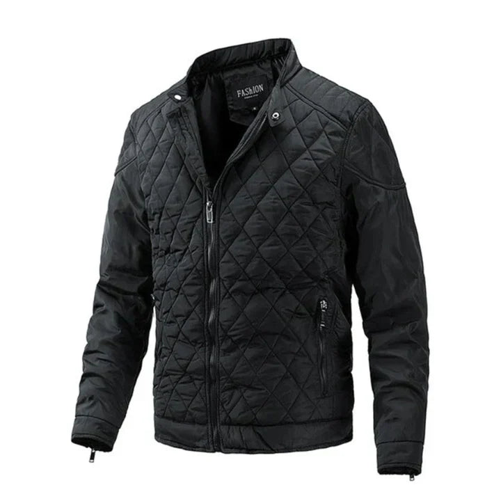 Herren Winterjacke Warm Isoliert Schwarz