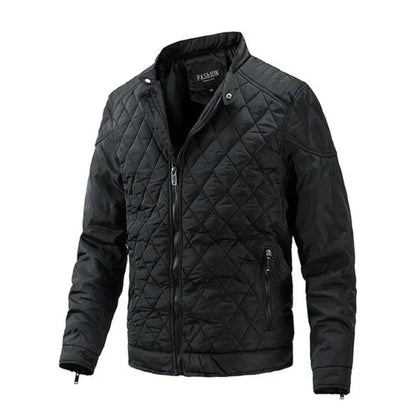 Herren Winterjacke Warm Isoliert Schwarz