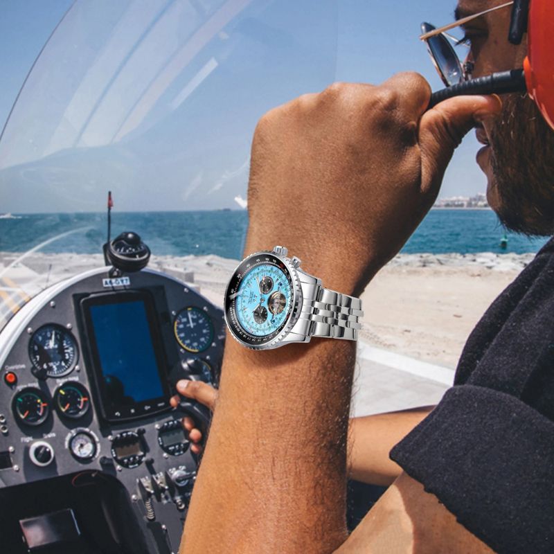 Luxus Herrenuhr Automatik Mechanisch Edelstahl