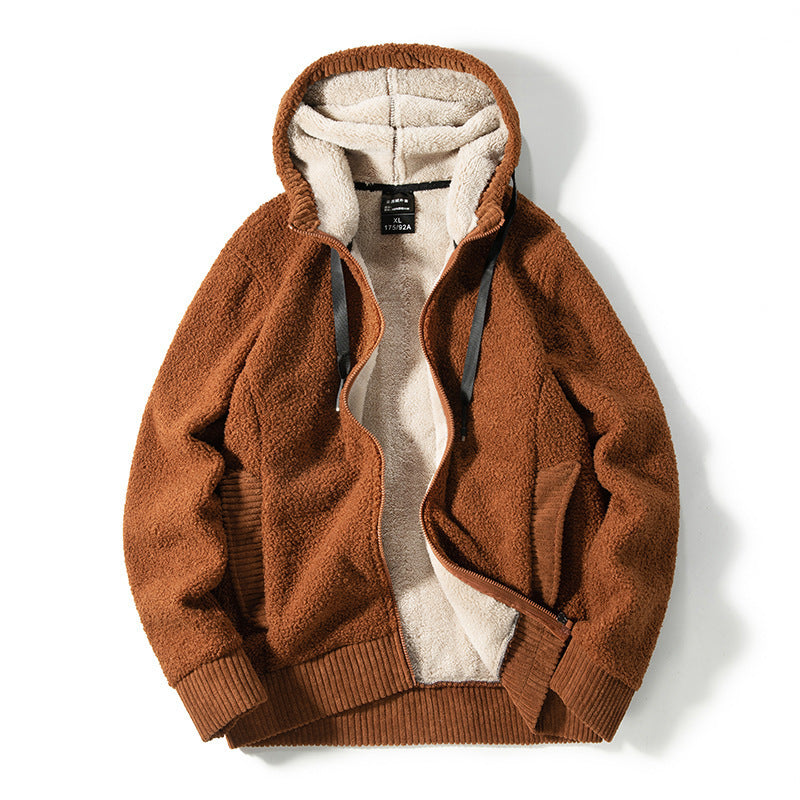Herren Kapuzenpullover Fleece Gefüttert Warm