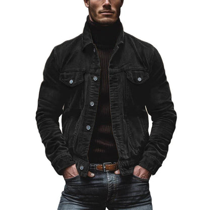 Herren Lederjacke Einreiher Vintage Style